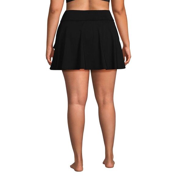 Land's End Plus Size Tulip Hem High Waist Swim Skort bottoms Skirt Black Var - Picture 6 of 9